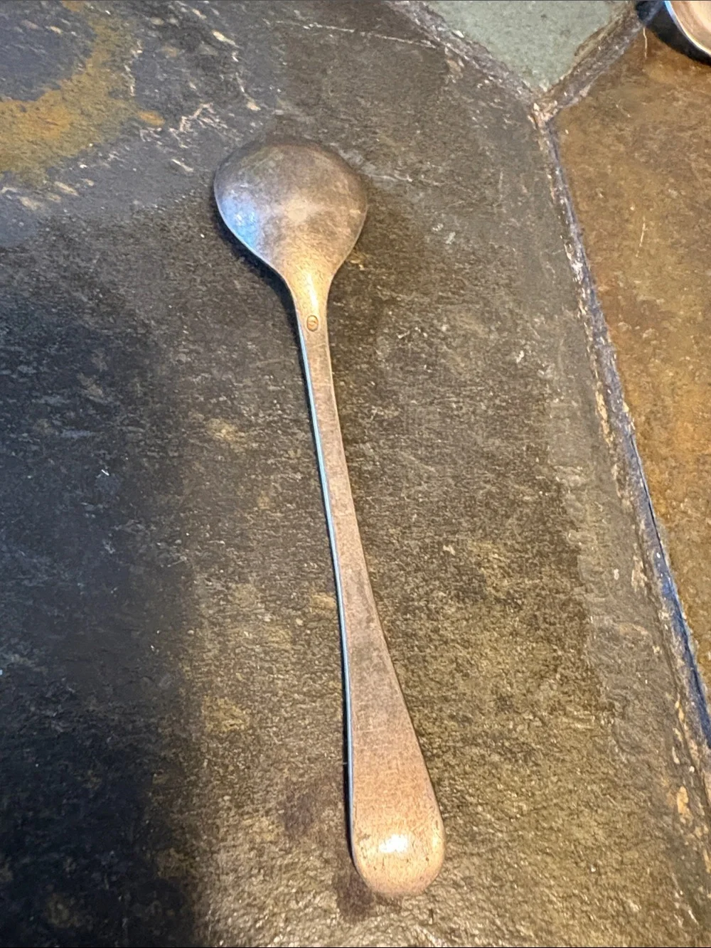 Beaded Edge Stainless Spoon and Silver Tone Spoon